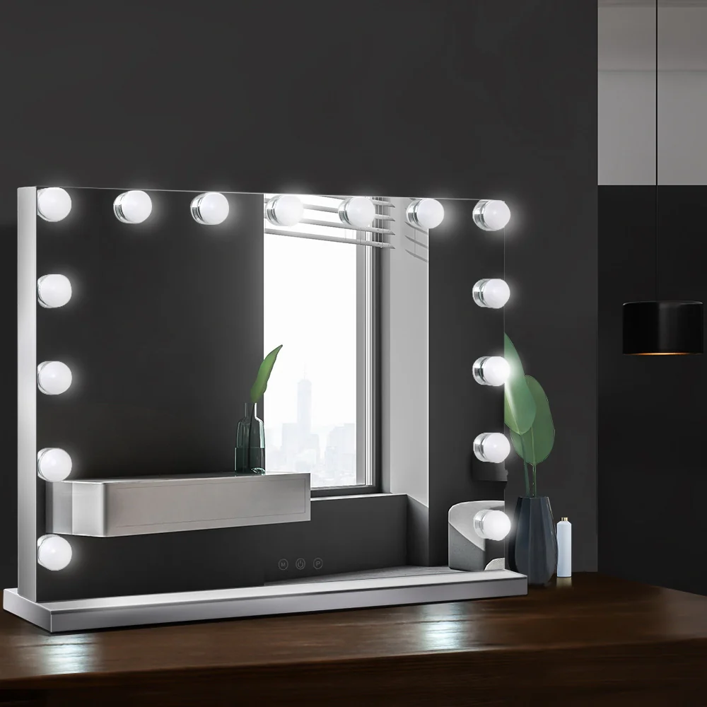 Hollywood Frameless Makeup Mirror With 15 LED Lighted Vanity Beauty 58cmx46cm - Nurns