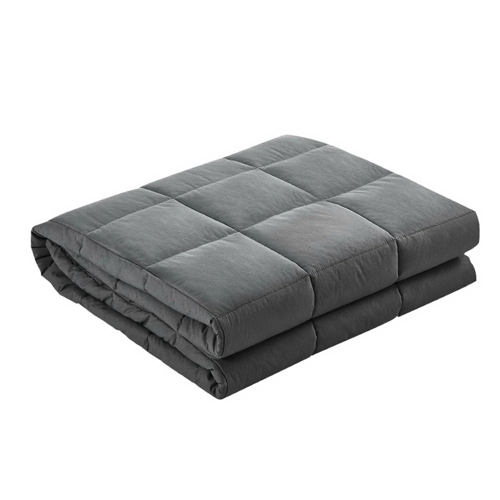 Wrigley Weighted Soft Blanket 7KG Heavy Gravity Microfibre Cover Glass Beads Calming Sleep Anxiety Relief - Grey - Nurns