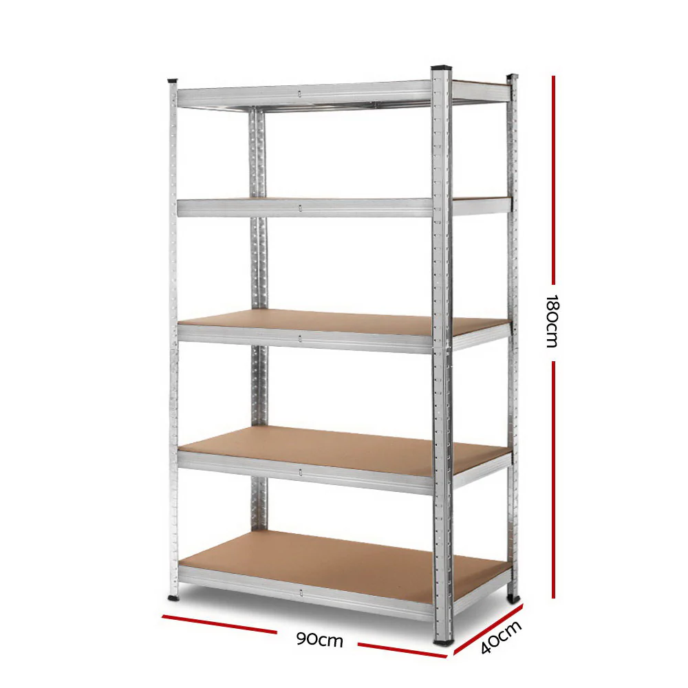 Giantz 1.8M Warehouse Racking Rack Shelving Garage Steel Metal Storage Shelves Silver - Nurns