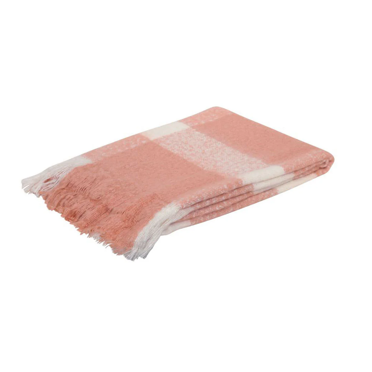 Wela Throw Soft Blanket Home Wren Faux Mohair Throw - Clay Pink - Nurns