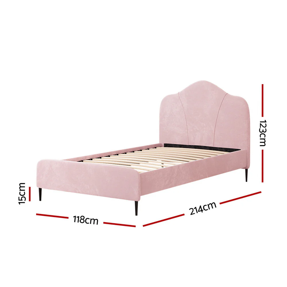 Morganite Bed & Mattress Package with 34cm Mattress - Pink King Single - Nurns
