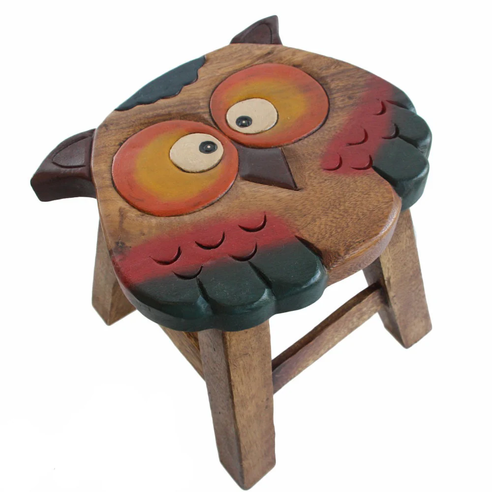 Kids Wooden Stool Owl - Nurns