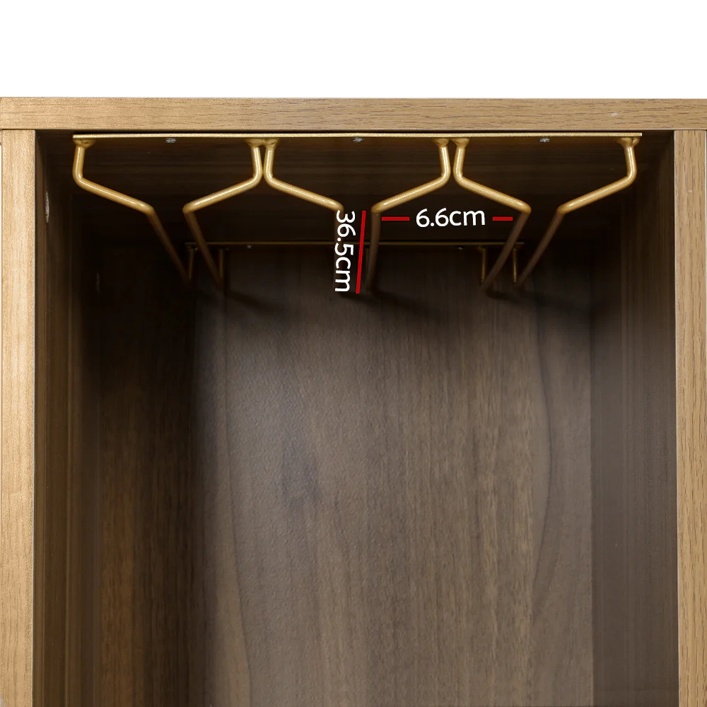 Lorcan Rattan Buffet Sideboard with Wine Rack - Dark Oak - Nurns