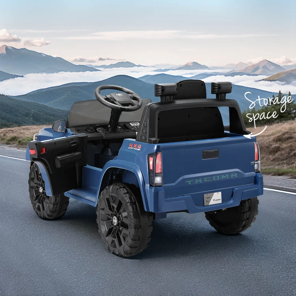 Kids Electric Ride On Car Toyota Tacoma Off Road Jeep Toy Cars Remote 12V - Blue - Nurns