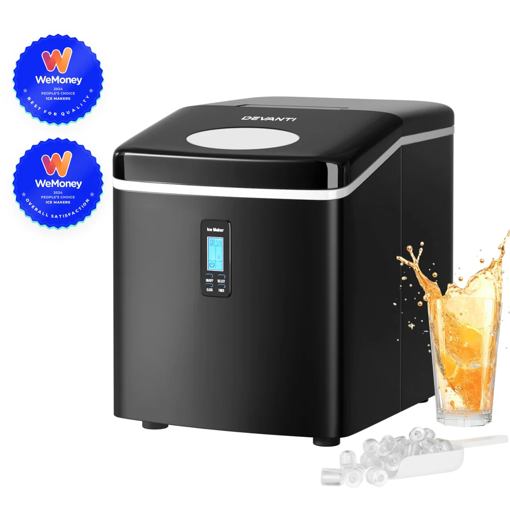 Devanti 3.2L Portable Ice Cube Maker Machine Benchtop Counter Black - Nurns