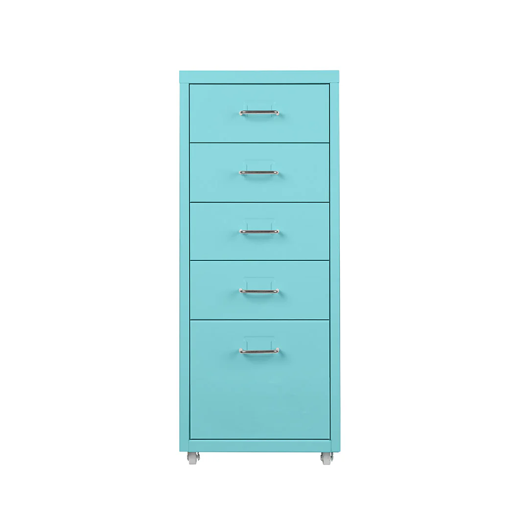 Levede 5 Drawer Office Cabinet Drawers Turquoise - Nurns