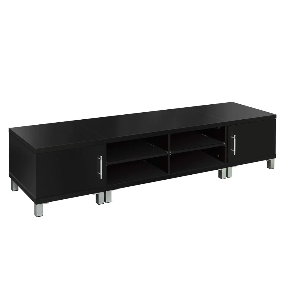 Odell 190cm Entertainment Unit with Cabinets - Black - Nurns