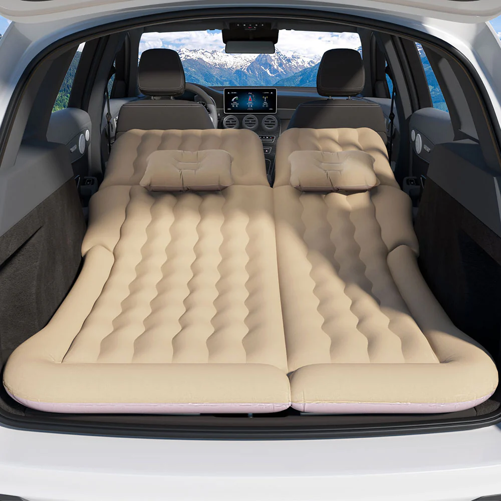 Car Mattress 175x130 Inflatable SUV Back Seat Camping Bed - Beige - Nurns