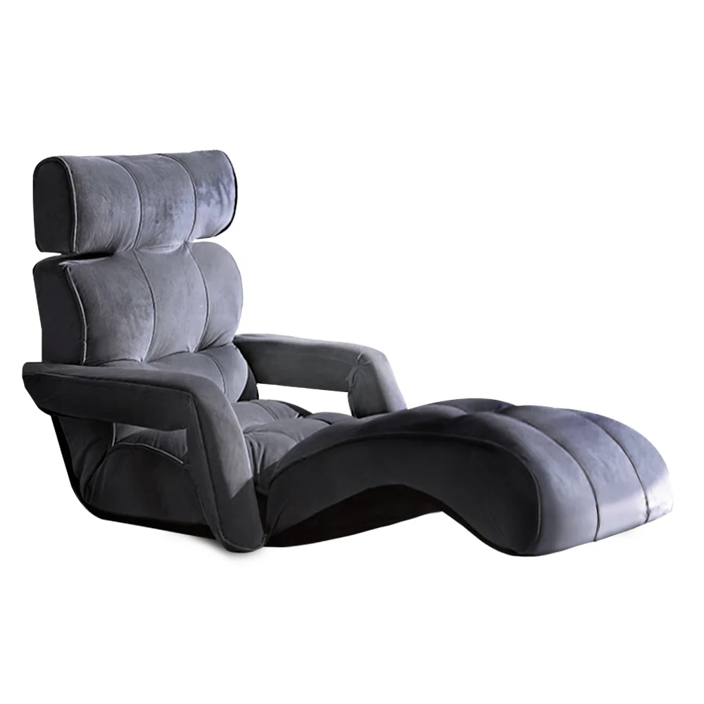 Margaret Adjustable Lounger with Arms - Charcoal - Nurns