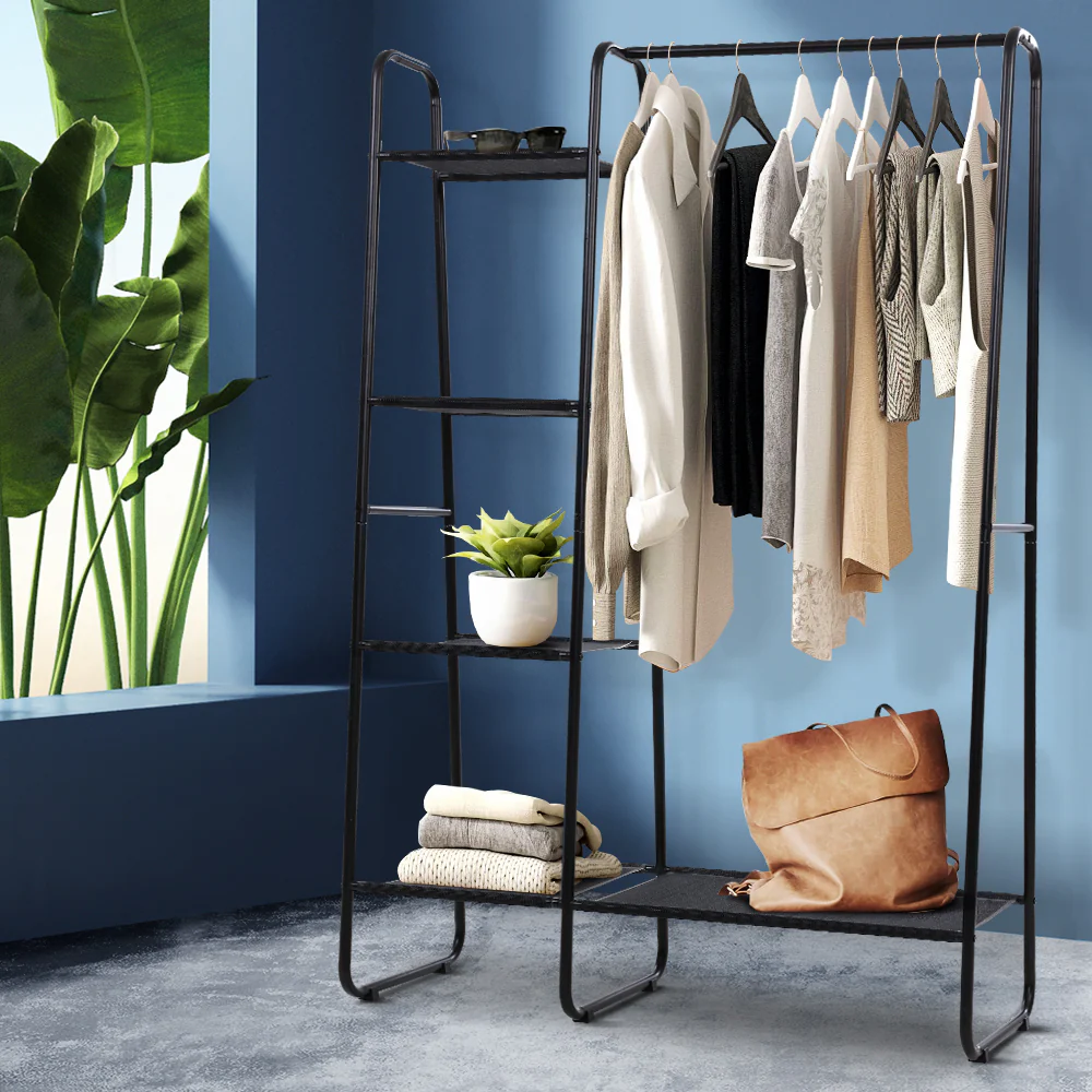 Wardrobe Clothes Rack Airer Coat Stand Closet 150cm - Nurns