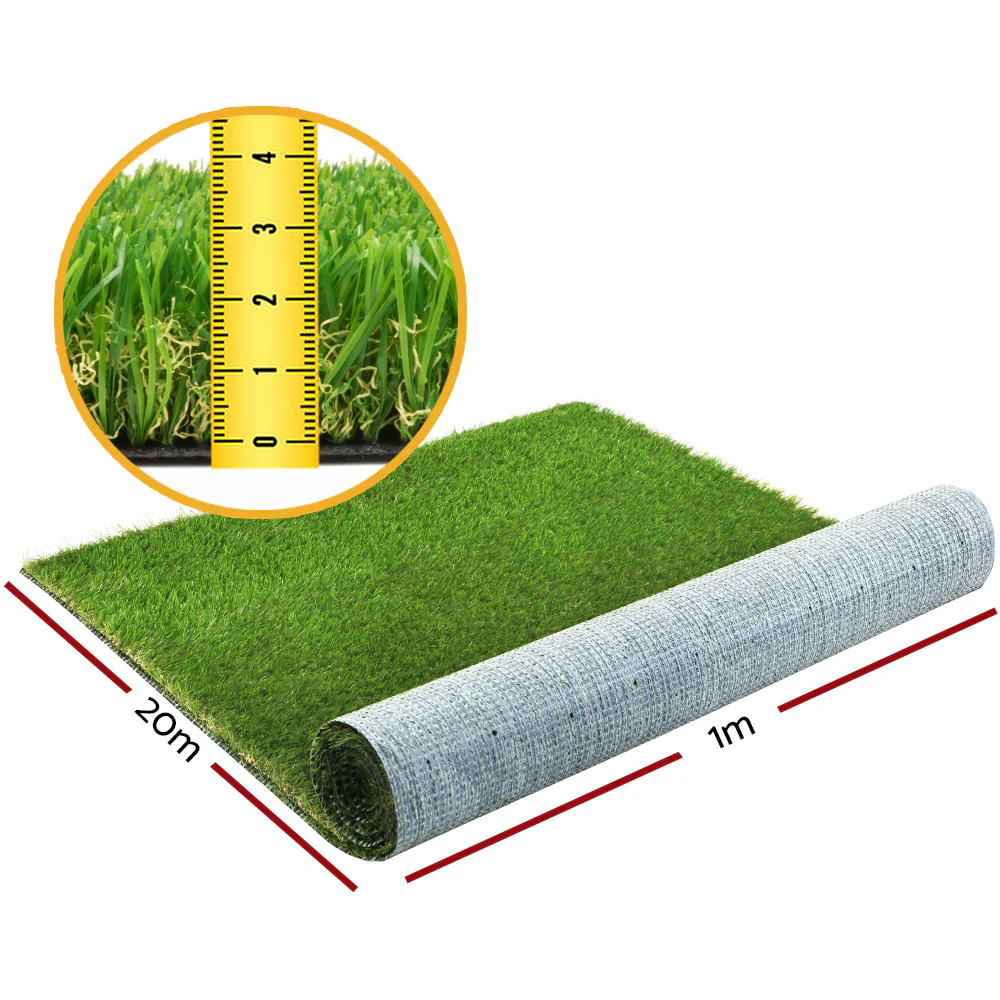 Primeturf 30mm 1mx20m Artificial Grass Synthetic Fake Lawn Turf Plastic Plant 4-coloured - Nurns