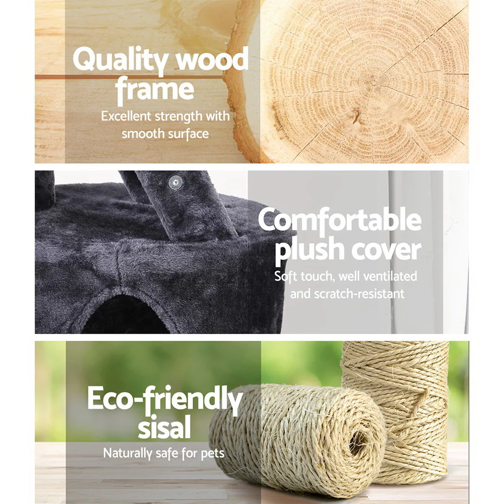 Cat Tree 120cm Trees Scratching Post Scratcher Tower Condo House Furniture Wood Multi Level - Nurns