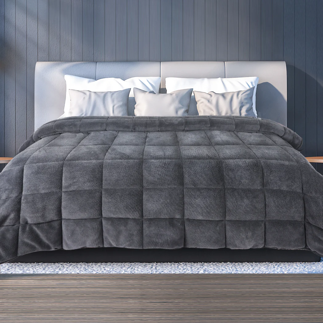King Dreamz Quilt Doona Comforter Blanket Grey - Nurns