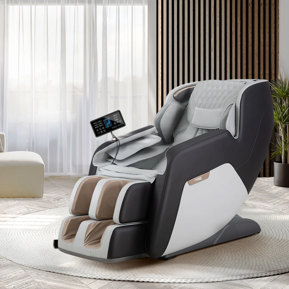 Cronus Massage Chair Electric Chair Recliner Shiatsu Gravity Heating Massager - Black and Grey - Nurns