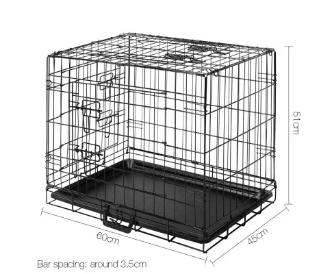 Dog Cage 24inch Pet Cage - Black - Nurns
