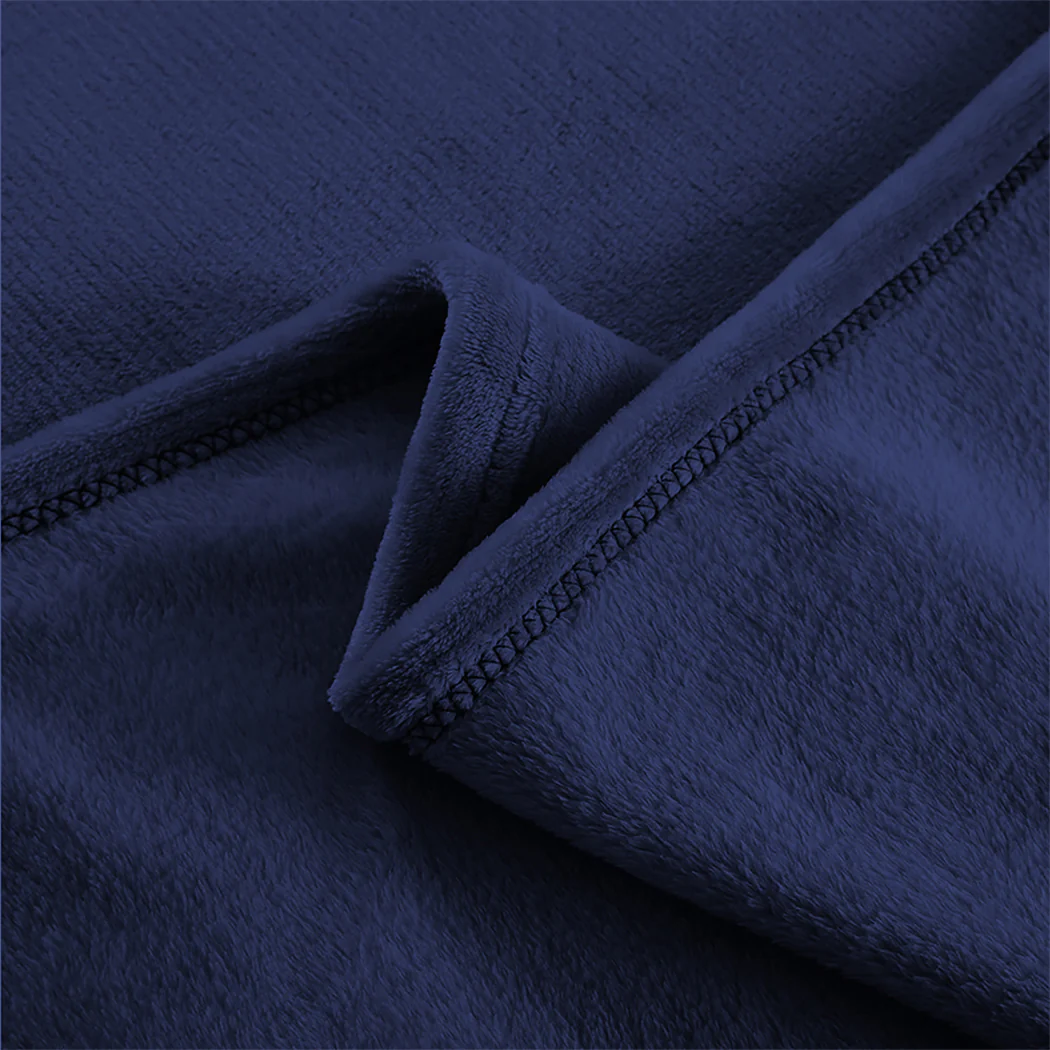Waylon Throw Ultra-Soft Blanket 320gsm 220x240cm Warm - Navy - Nurns