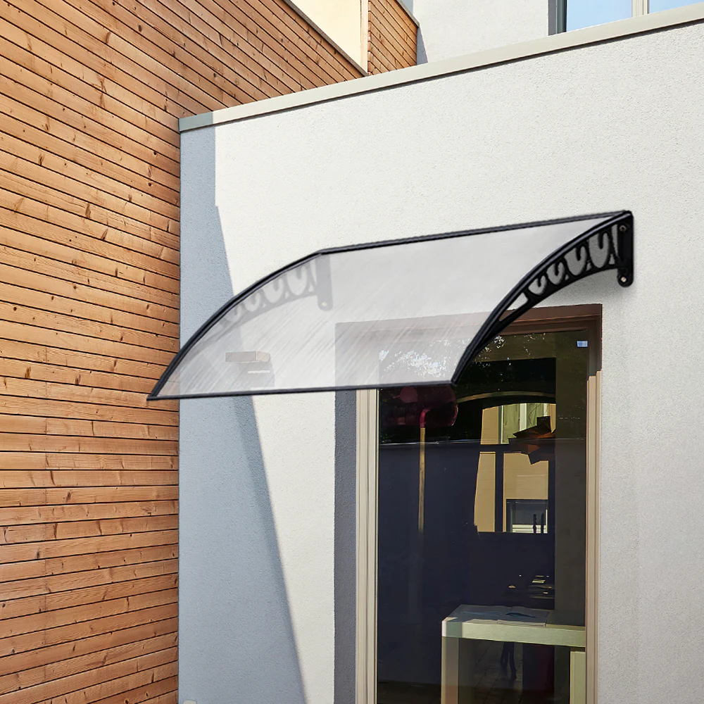 Instahut Window Door Awning 1mx1.5m Transparent - Nurns