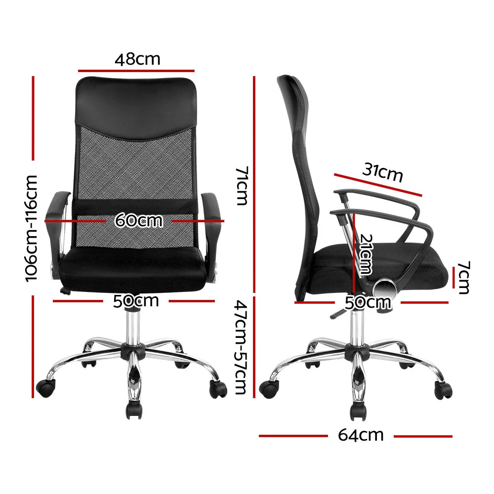 Artiss Mesh Office Chair High Back Black - Nurns