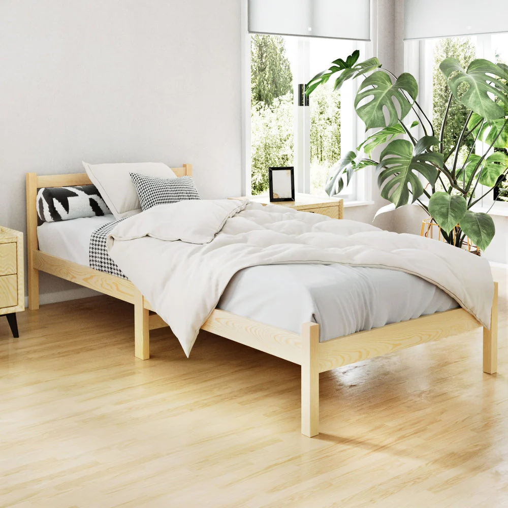 Jade Bed & Mattress Package no Drawers - Oak Single - Nurns