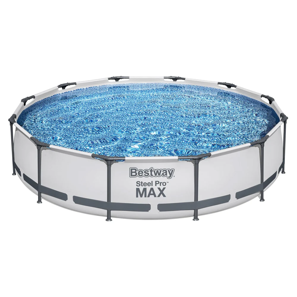 Bestway Swimming Pool 366x76cm Steel Frame Round Above Ground Pools w/ Filter Pump 6473L - Nurns