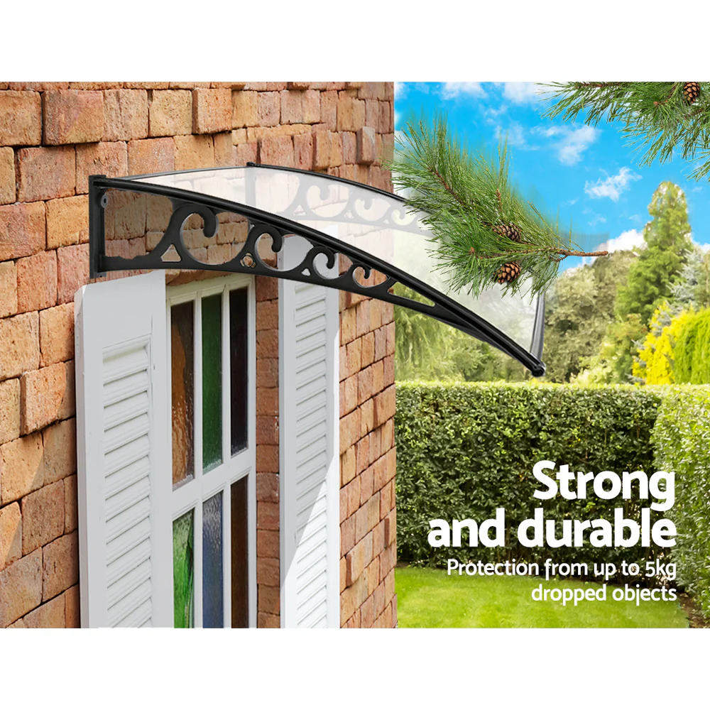 Instahut Window Door Awning 1mx3m Transparent - Nurns