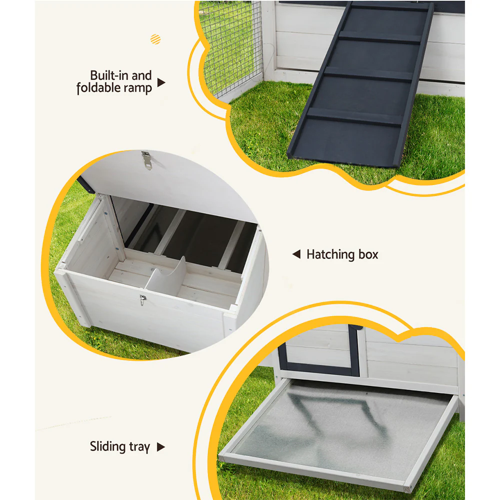 Chicken Coop Rabbit Hutch Large House Run Cage XL Pet Hutch Bunny Wooden - Nurns