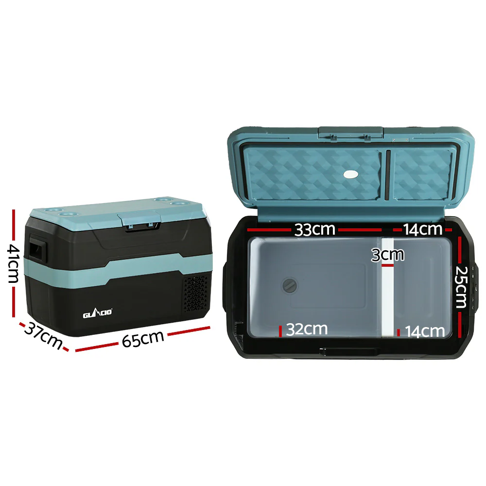 Glacio 35L Portable Fridge Freezer Fridges Cooler Camping 12V/24V/240V Caravan - Nurns