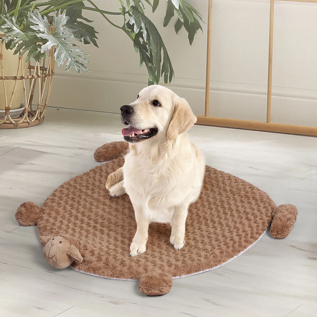 LARGE Dog Beds Pet Calming Squeaky - Tan - Nurns