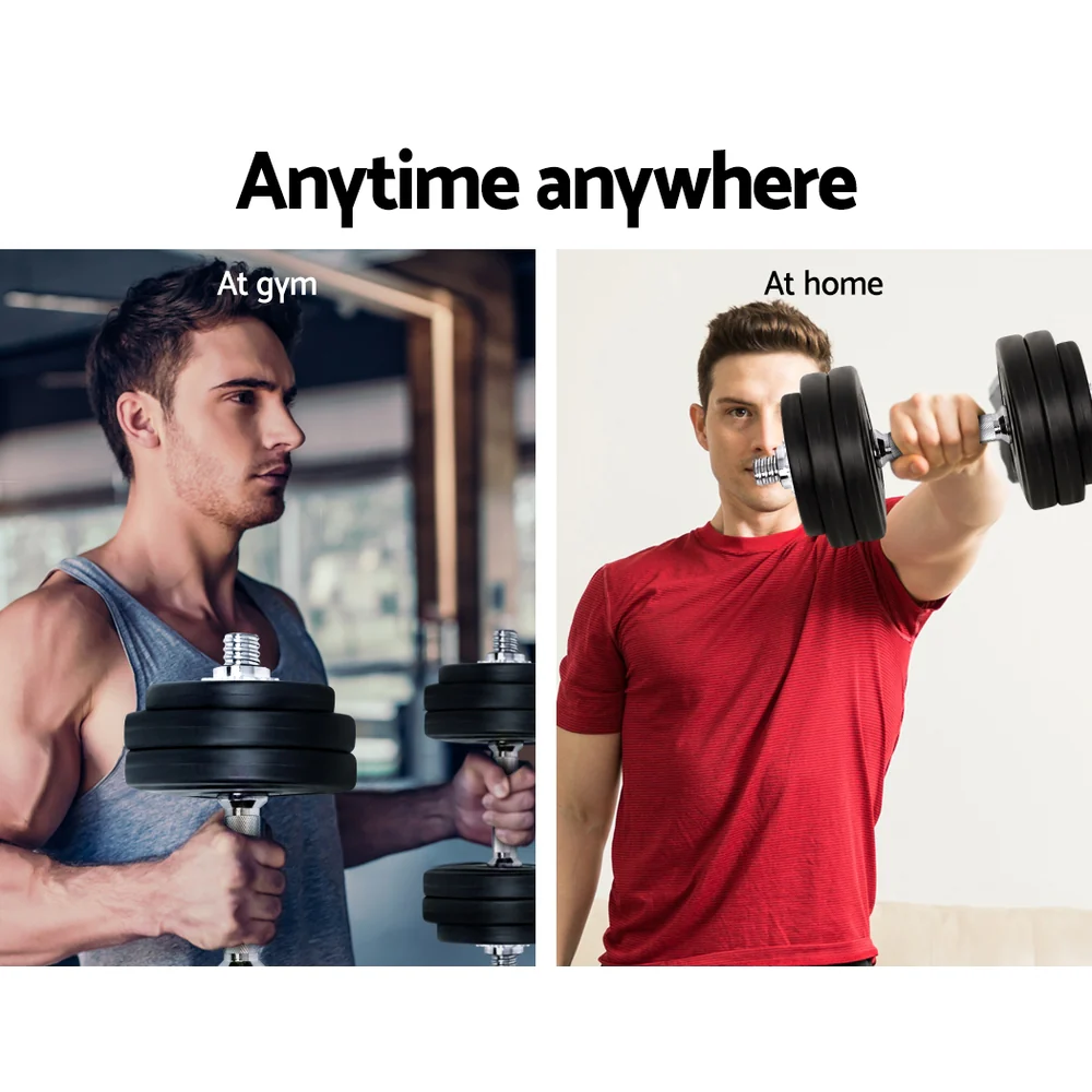 Everfit 30kg Dumbbell Set Weight Plates Dumbbells Lifting Bench - Nurns