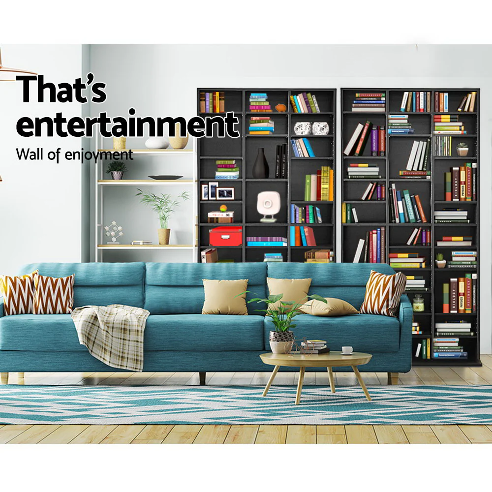 Artiss Bookshelf Cd Storage Rack - Bert Black - Nurns