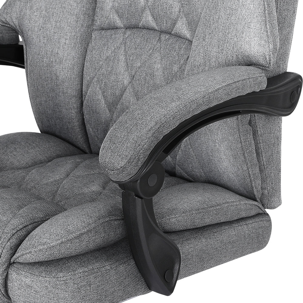 Artiss Executive Office Chair Fabric Footrest Grey - Nurns