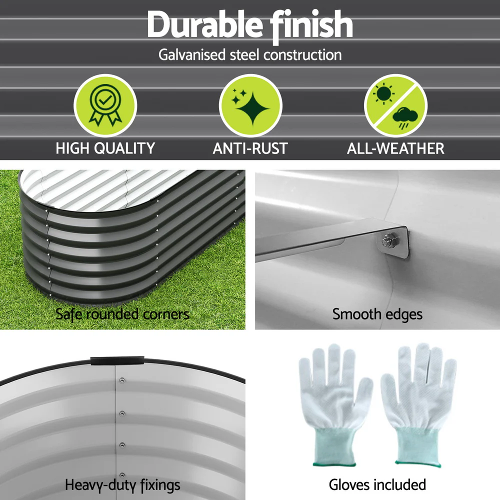 Garden Bed 9 In 1 Modular Planter Box Raised Container Galvanised - Nurns