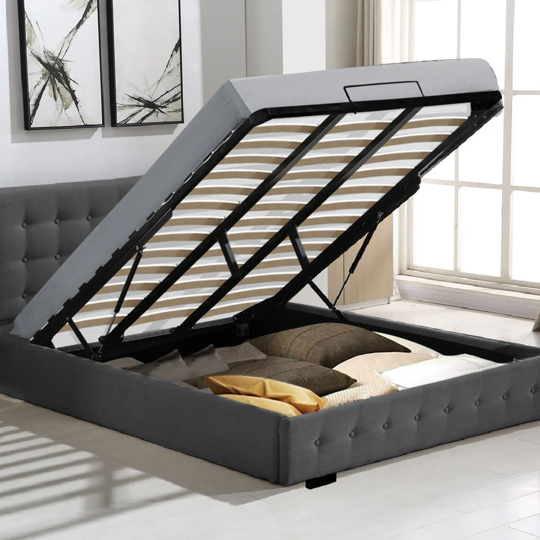 Sardon Bed & Mattress Package with 32cm Mattress - Dark Grey King - Nurns