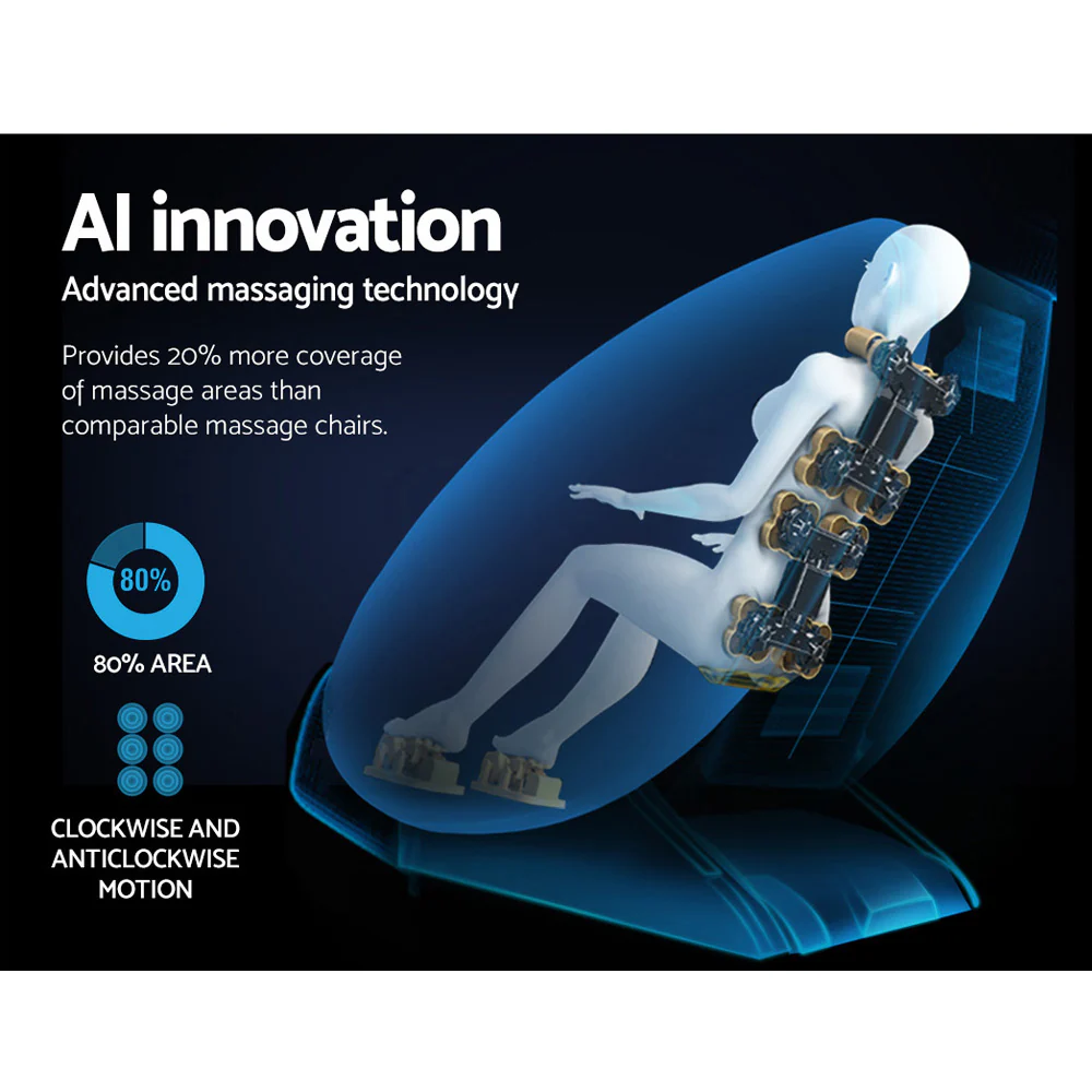 Zephyr Electric Massage Chair Recliner Shiatsu Zero Gravity Heating Massager - Black - Nurns