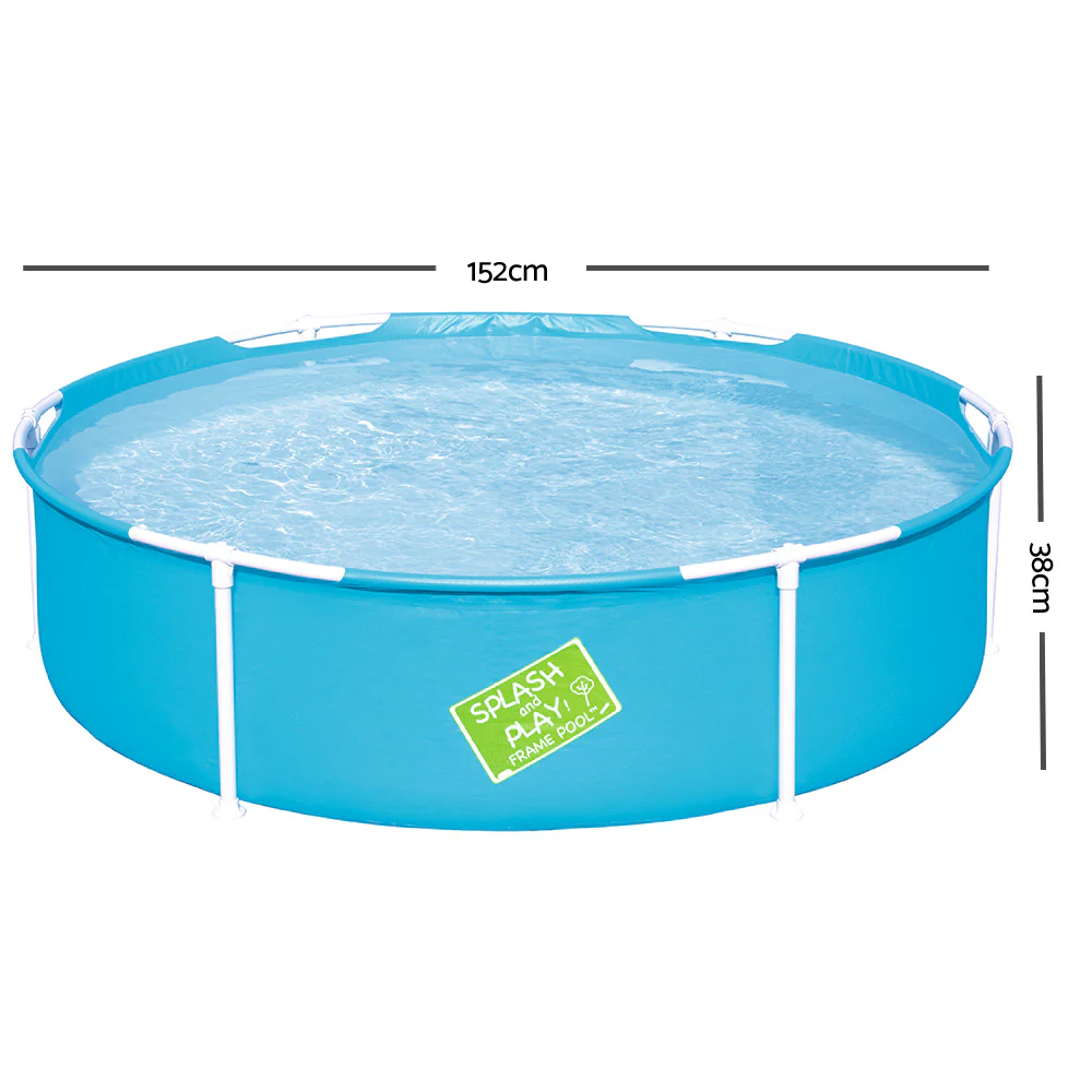 Bestway Kids Pool 152x38cm Round Steel Frame Swimming Pools Above Ground 580L - Nurns