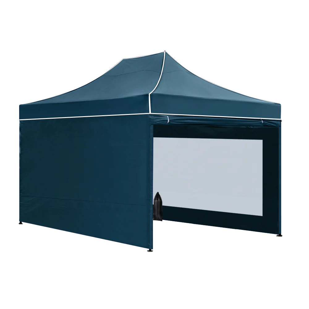 Instahut Gazebo 3x4.5 Pop Up Marquee Folding Wedding Tent Gazebos Camping Outdoor Shade Canopy Navy - Nurns