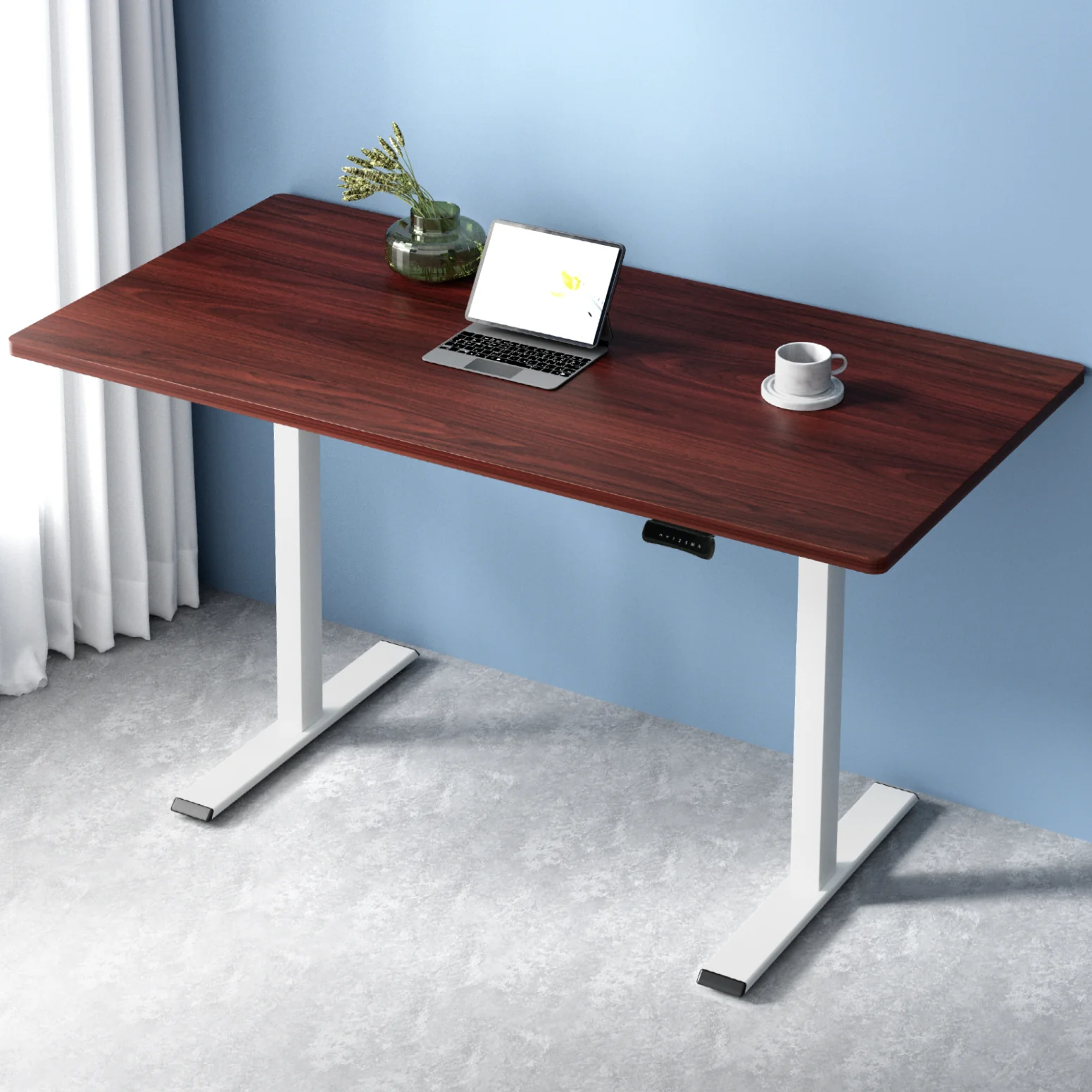Artiss Standing Desk Motorised Dual Motor 140cm Walnut - Nurns