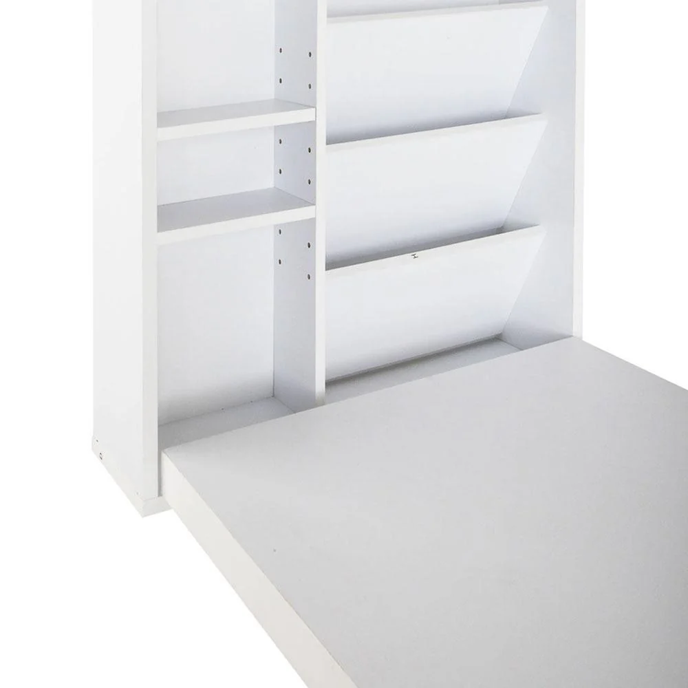 Artiss Computer Desk Bookshelf Wall Mount White - Nurns