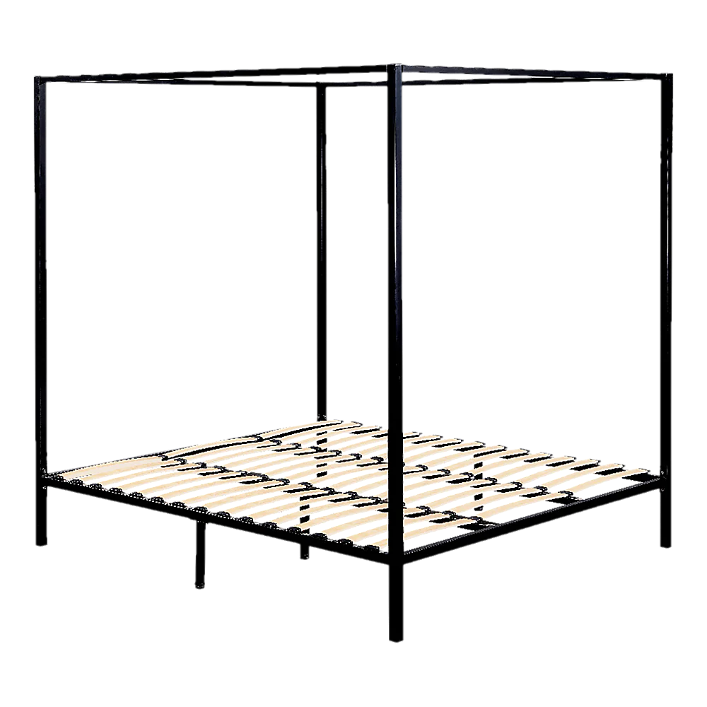 Lilian Four Poster Bed Frame - Black King - Nurns
