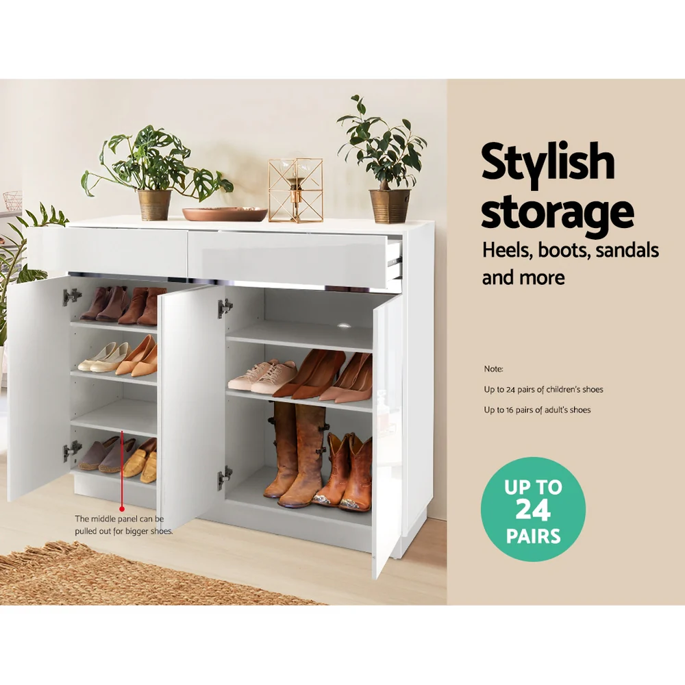 Artiss Shoe Rack Cabinet Storage Cupboard 24 Pairs - Lydia - Nurns