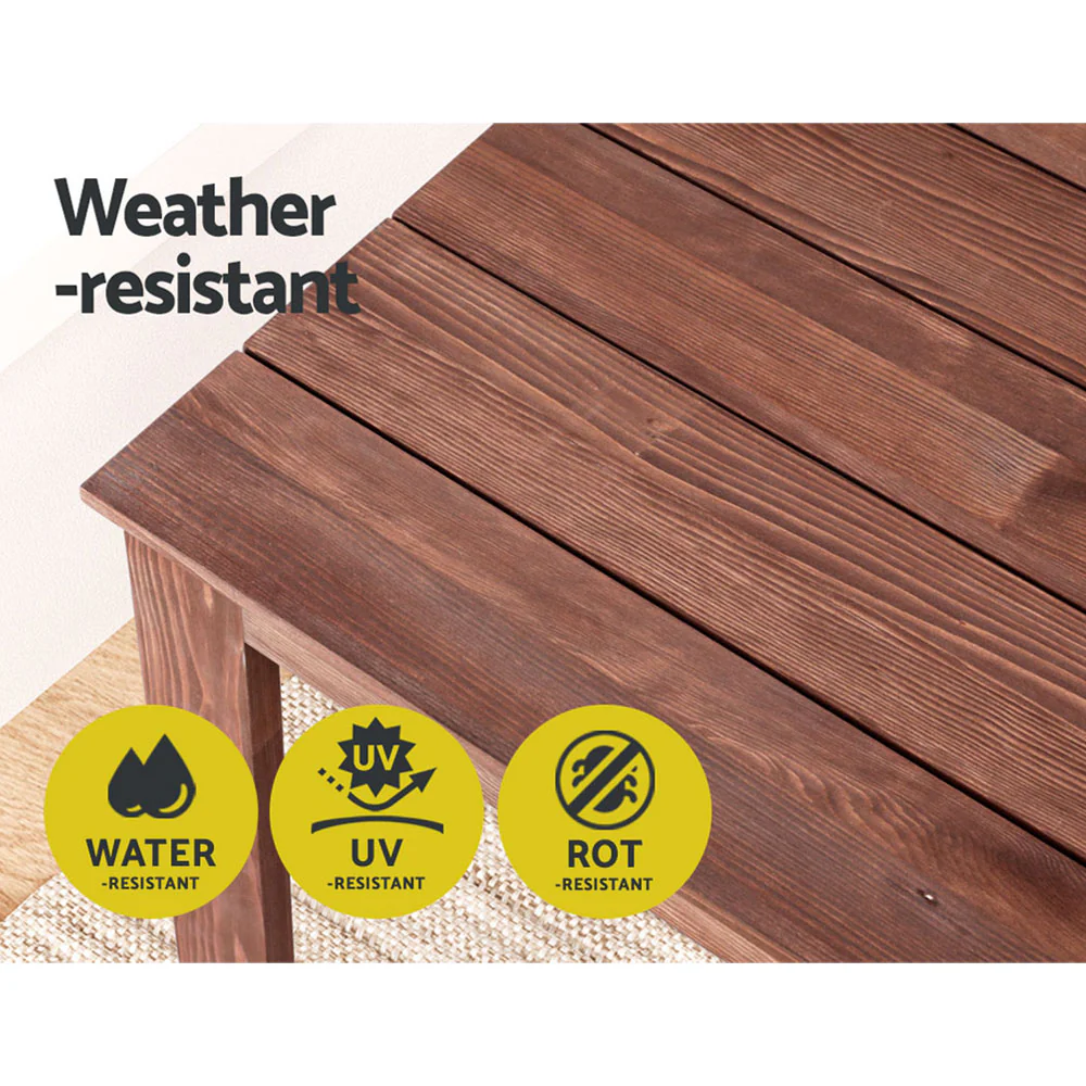 Ruben Coffee Side Table Wooden Desk Outdoor Furniture Camping Garden - Brown - Nurns