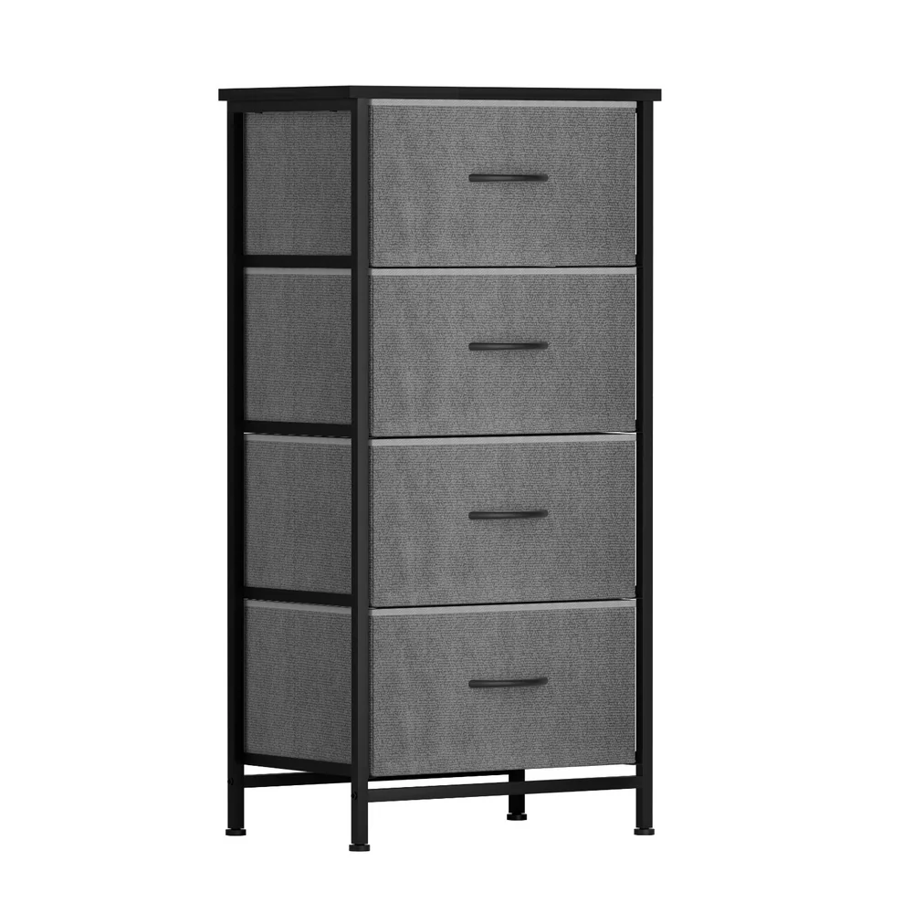 Artiss Chest of 4 Drawers Storage Dresser Tallboy - Grey - Nurns