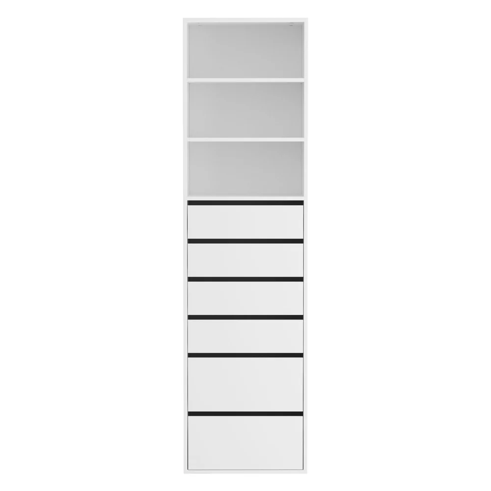 Artiss 6 Chest of Drawers Tallboy Cabinet - White - Nurns