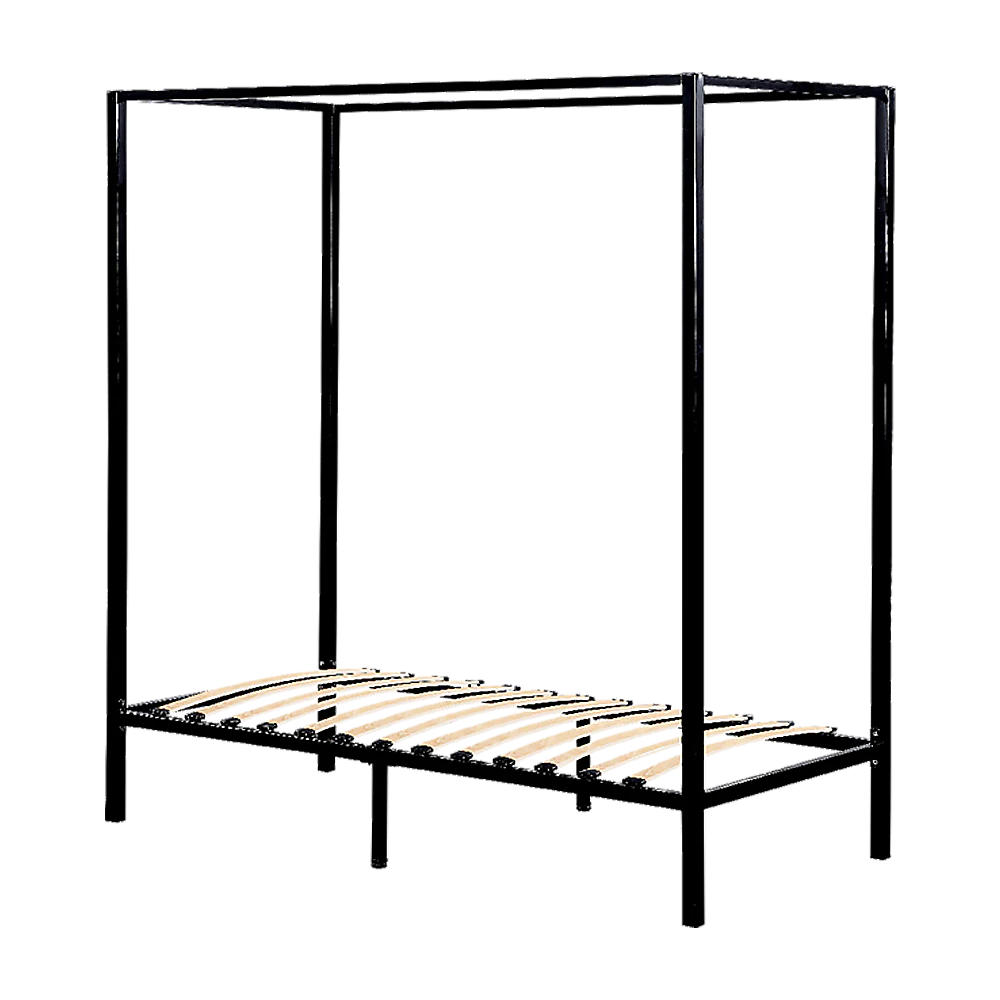 Lilian Four Poster Bed Frame - Black Single - Nurns