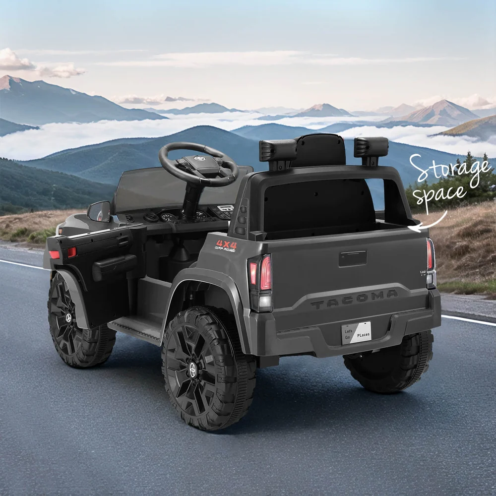 Kids Electric Ride On Car Toyota Tacoma Off Road Jeep Toy Cars Remote 12V - Grey - Nurns