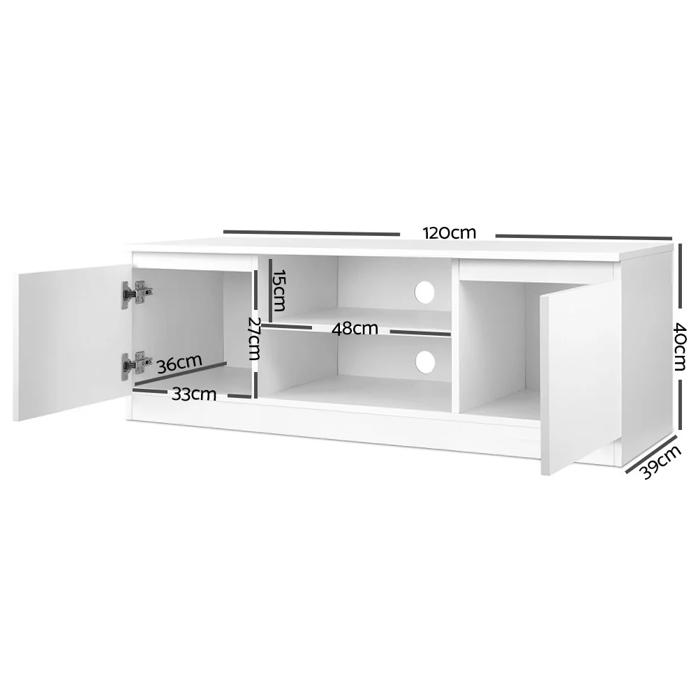 Dyre 120cm TV Entertainment Unit - White - White - Nurns