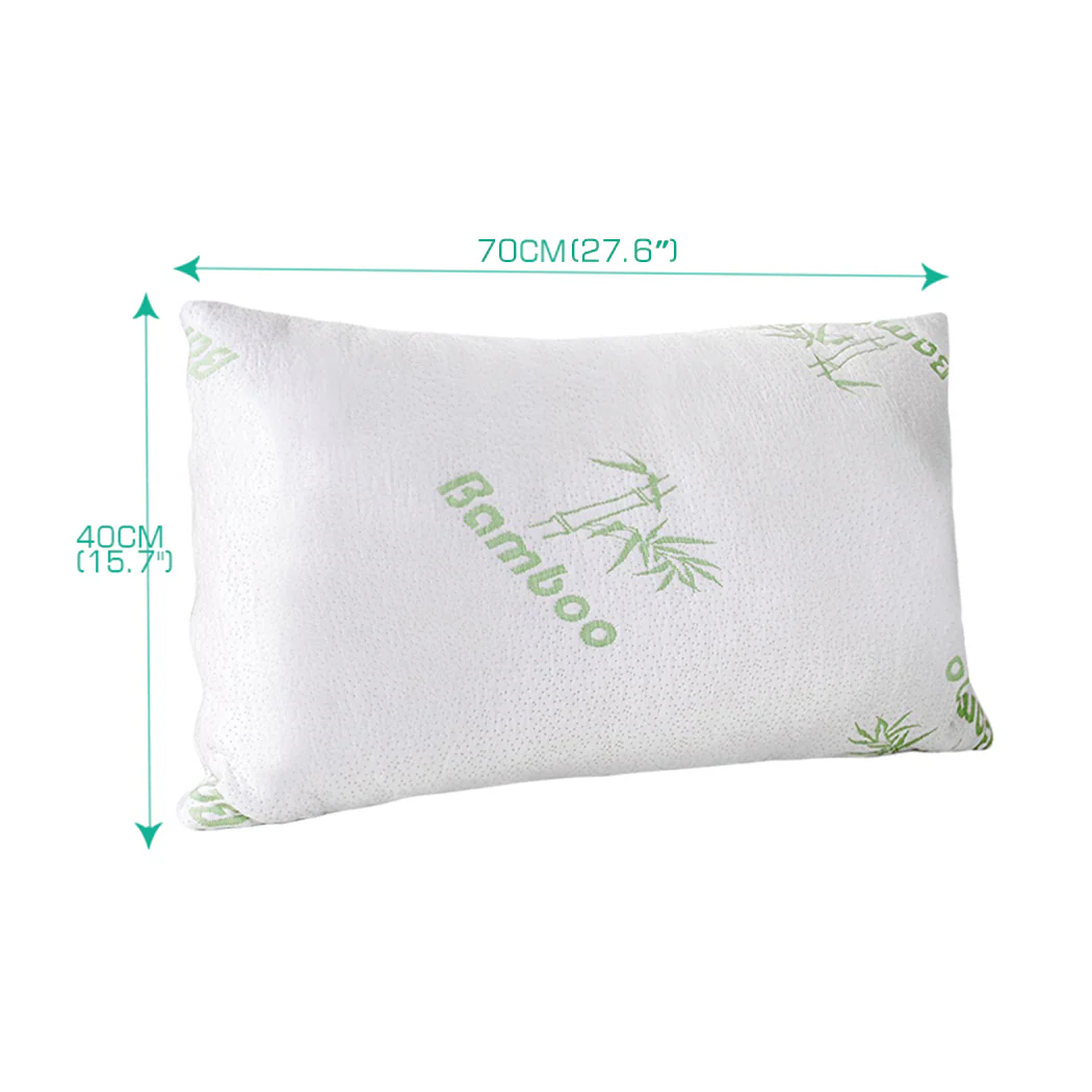 Set of 2 Memory Foam Pillow with Bamboo Fabric Cover - Nurns