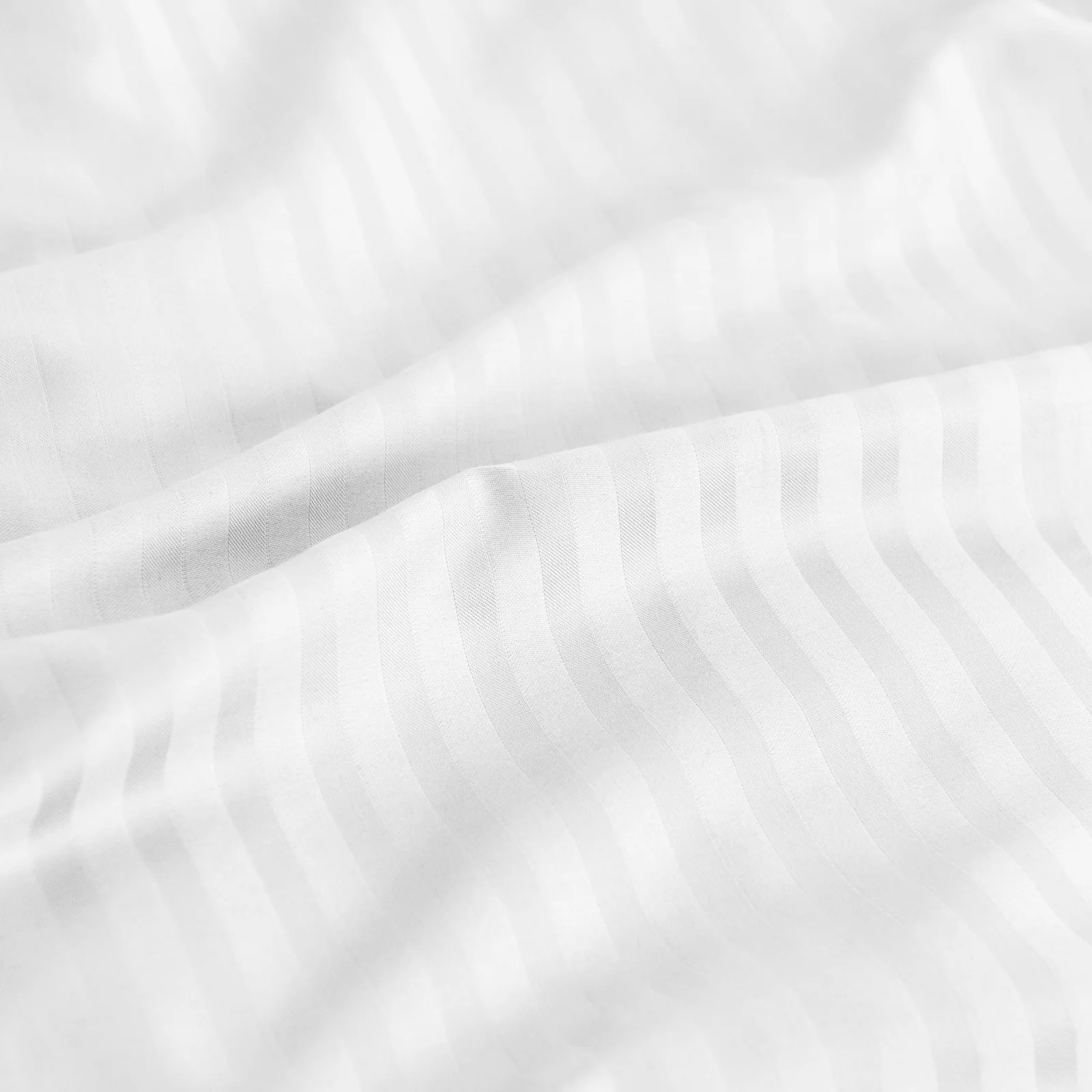 Double Kensington 1200TC Cotton Sheet Set Stripe - White - Nurns