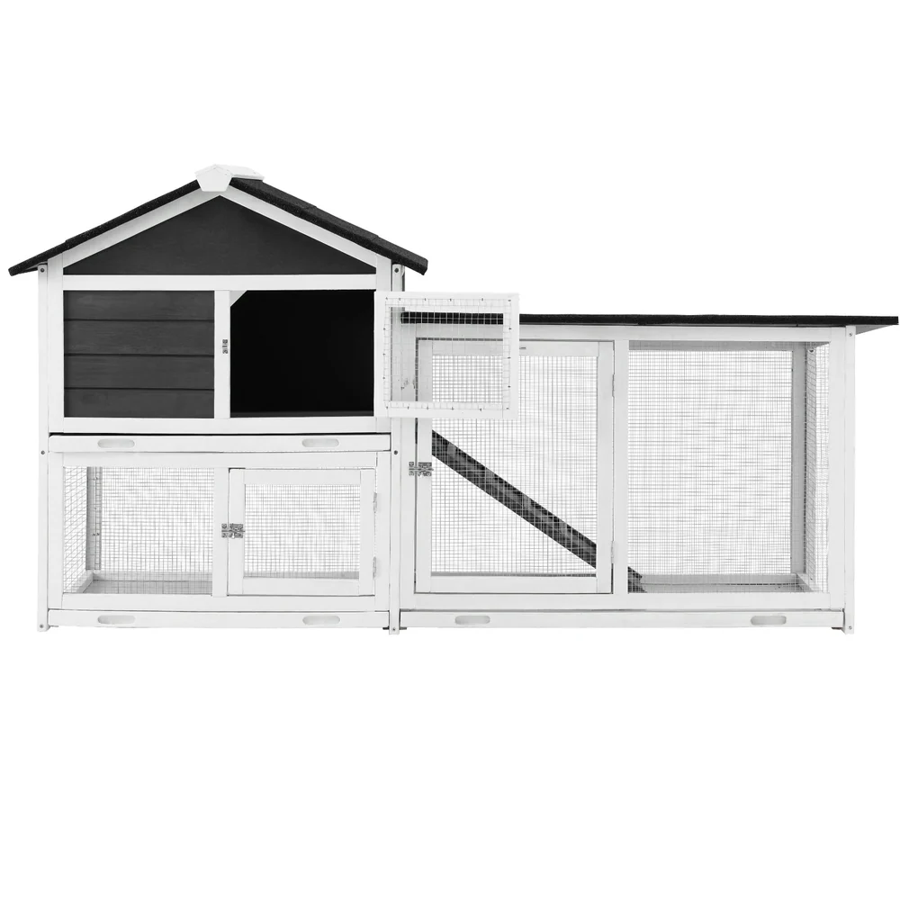 Chicken Coop Rabbit Hutch Extra Large Wooden Run Cage House With Run Cage - Nurns