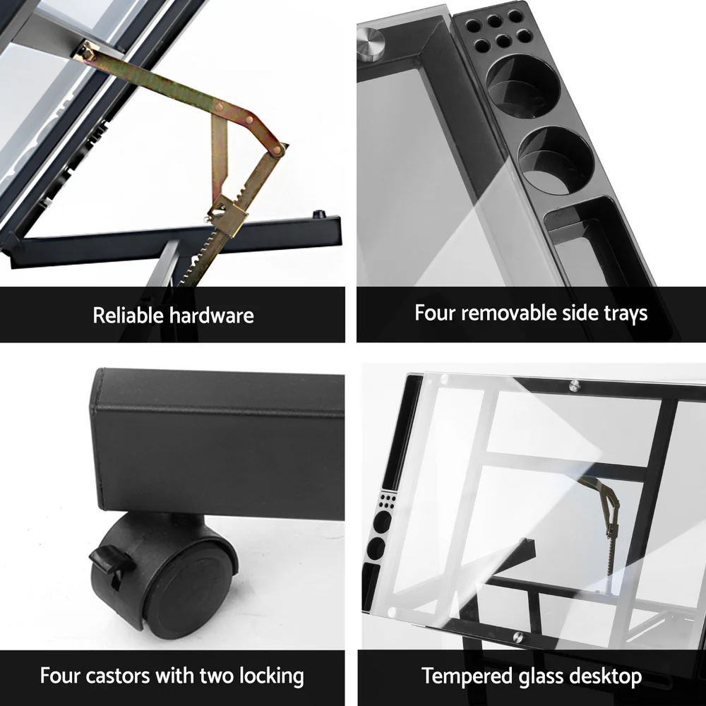 Artiss Drawing Desk Drafting Table Black - Nurns